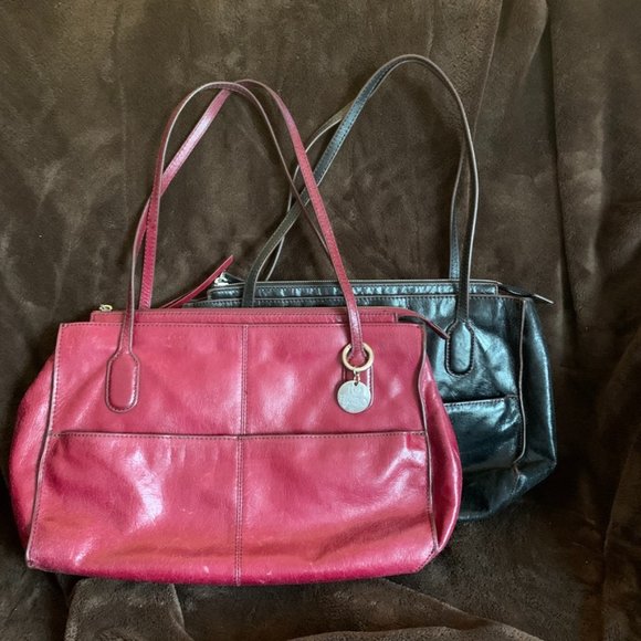 Hobo International Women's FRIAR Handbag Black or Raspberry Leather Shoulder Bag - Picture 1 of 16